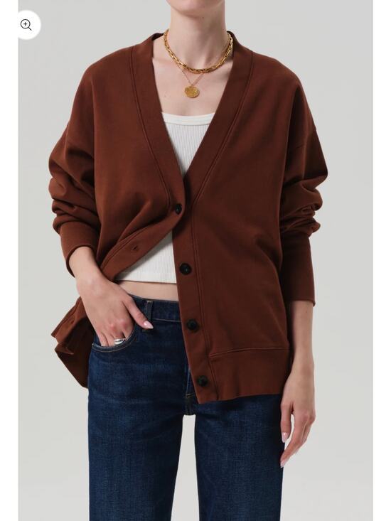 Citizens Of Humanity Sweaters - Citizens of humanity Fleece Cardigan In Chai Brown Size Small Oversized Comfort